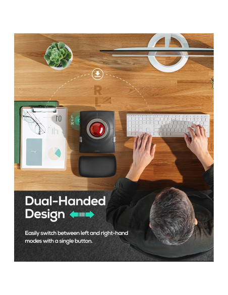 Ratón Trackball Inalámbrico Nulea M512 Ergonómico 55mm