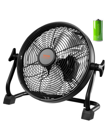 Ventilador de Piso Recargable VEVOR 10 Pulgadas Metal 12V