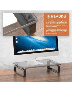 Soporte para Monitor Hemudu HD02B-001U Vidrio Templado Negro 2