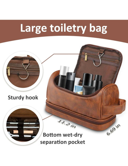 Bolsa de Aseo de Cuero Personalizada Sparklove 28.4x12.2 cm