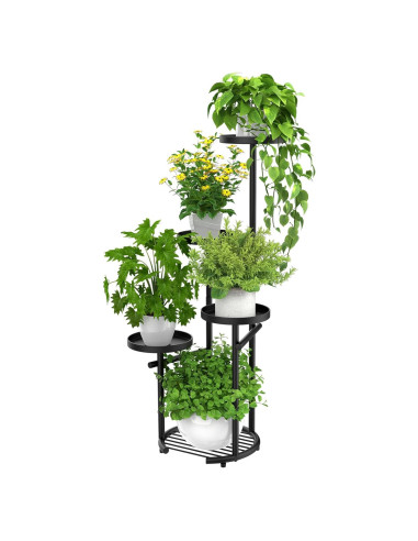 Soporte de Plantas TOSKING 5 Niveles Redondo 95.8cm Negro