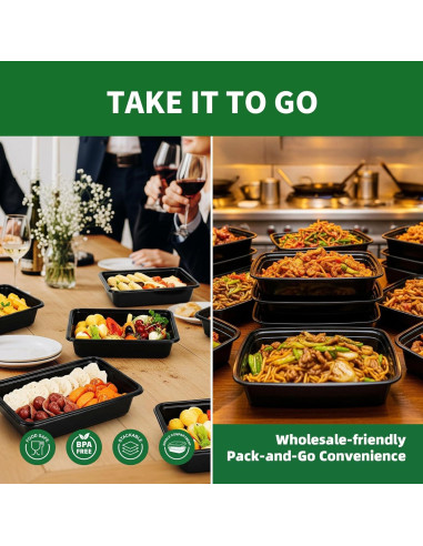 Contenedores de Comida Desechables APSIC 12oz 50 Piezas