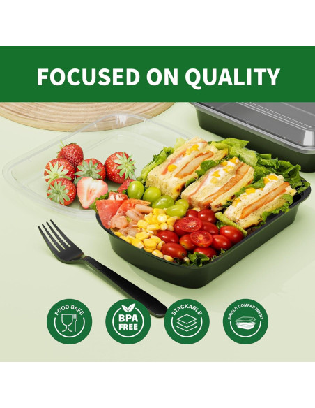 Contenedores de Comida Desechables APSIC 12oz 50 Piezas