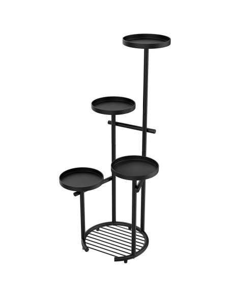 Soporte de Plantas TOSKING 5 Niveles Redondo 95.8cm Negro