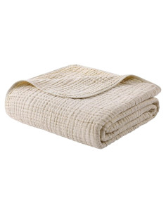 Manta de Muselina Yoofoss 100% Algodón Orgánico 152x127 cm Albaricoque