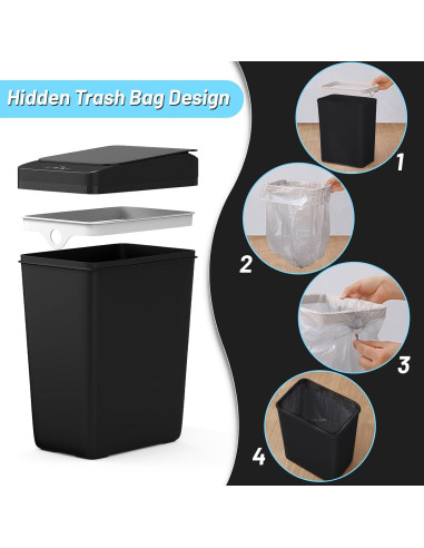 Basurero Automático Procade 2 Pack 4 Gal y 2.5 Gal Negro