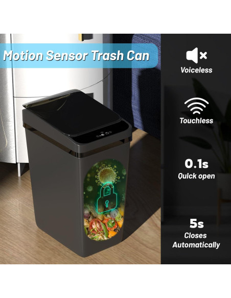 Basurero Automático Procade 2 Pack 4 Gal y 2.5 Gal Negro