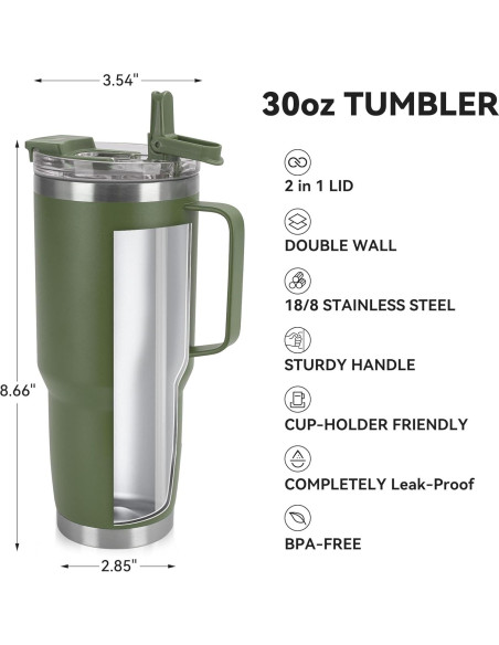 Vaso Aislado de 30oz HASLE OUTFITTERS Verde Militar Doble Pared