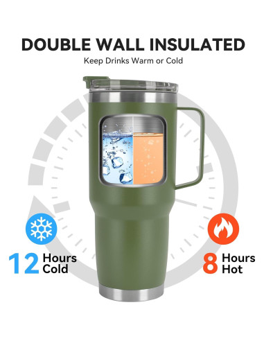Vaso Aislado de 30oz HASLE OUTFITTERS Verde Militar Doble Pared