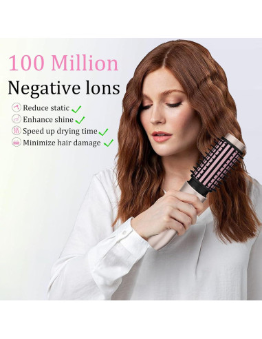 Cepillo Rizador Inalámbrico Dongxw 3 en 1 Rosa Blush