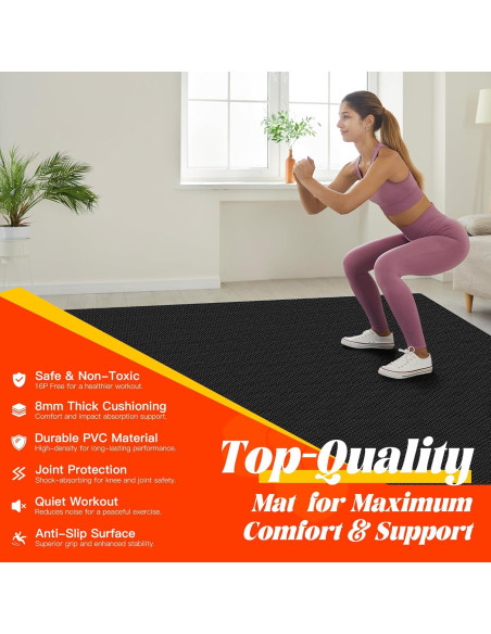 Alfombrilla de Ejercicio VTORY 182x122cm Antideslizante 8mm
