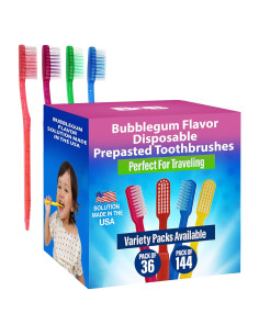 144 Cepillos de Dientes Desechables Chicle Bottles N Bags