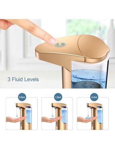 Dispensador Automático de Jabón Líquido Ankilo 370ml Dorado