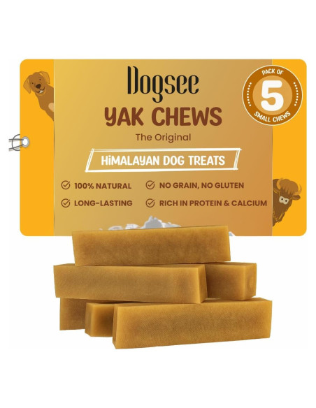 Dogsee Yak Chews para Perros Pequeños - 5 Barras 168g