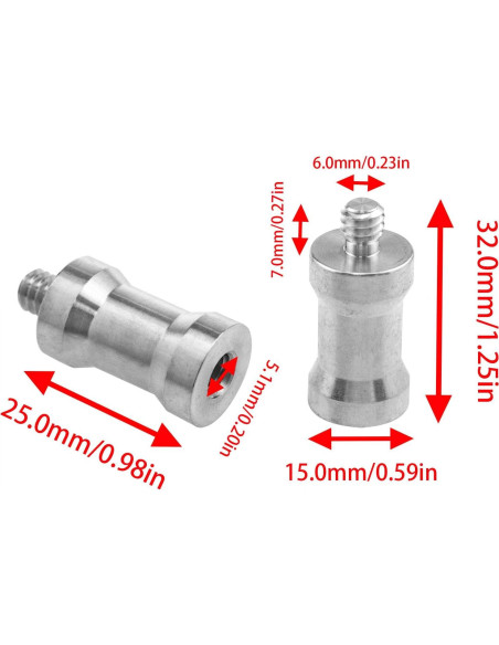 Adaptador de Soporte de Luz Zangc 1/4 Hembra a 3/8 Macho 4PCS