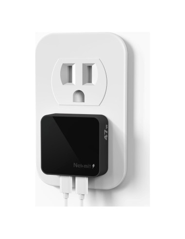 Cargador de pared USB C Nekmit 47W con 2 puertos - Negro