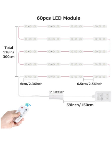 Kintion Luz de Espejo LED 3m Regulable para Maquillaje
