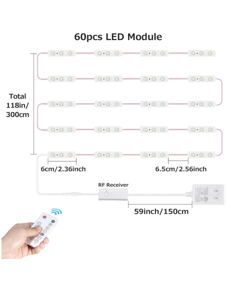 Kintion Luz de Espejo LED 3m Regulable para Maquillaje