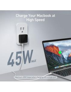 Cargador de pared USB C Nekmit 47W con 2 puertos - Negro 2