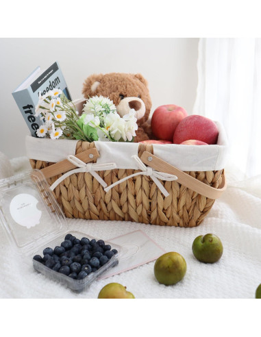 Cesta de Picnic GYASVWU de Jacinto de Agua 38x25x18cm