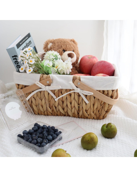 Cesta de Picnic GYASVWU de Jacinto de Agua 38x25x18cm