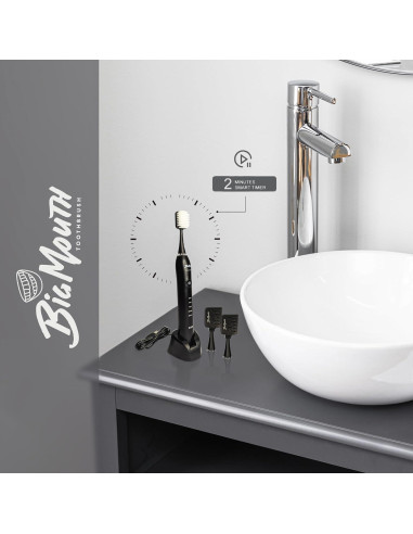 Cepillo de dientes eléctrico Dr Bobbi Big Mouth negro | 5 modos de limpieza