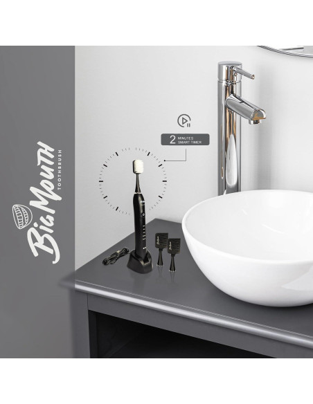 Cepillo de dientes eléctrico Dr Bobbi Big Mouth negro | 5 modos de limpieza