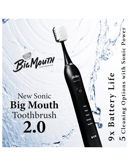Cepillo de dientes eléctrico Dr Bobbi Big Mouth negro | 5 modos de limpieza