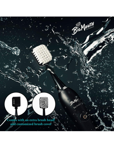 Cepillo de dientes eléctrico Dr Bobbi Big Mouth negro | 5 modos de limpieza