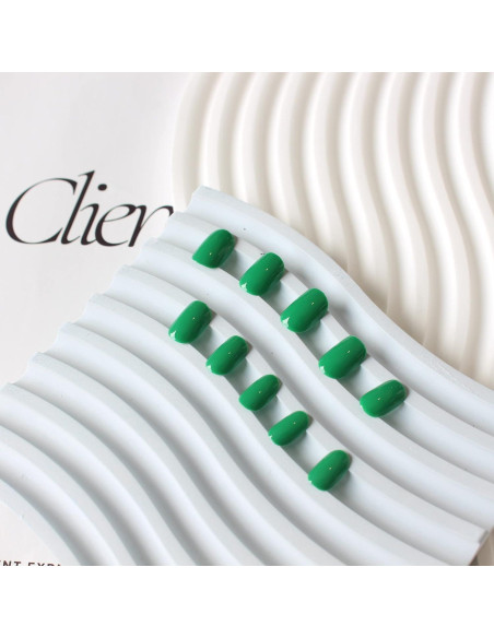 Uñas Postizas Cortas KQueenest Verde Turquesa Reutilizables