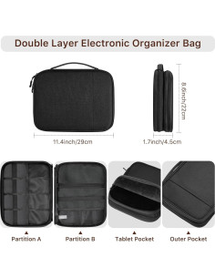 Organizador de Viaje Dadanism para Electrónica 29x22cm Negro 2