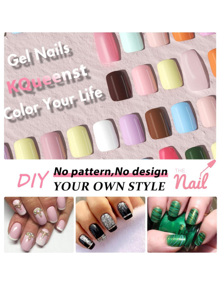 Uñas Postizas Cortas KQueenest Verde Turquesa Reutilizables