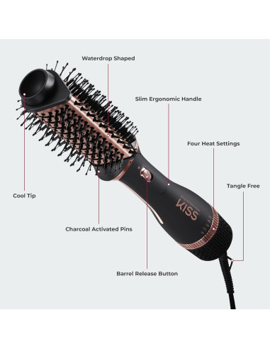 KISS Cepillo de Aire Aumentador de Volumen Cerámico 4 Calores