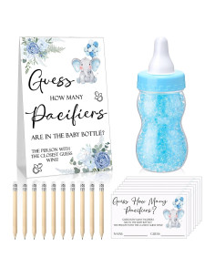 Juego de Baby Shower Roowest Adivina Cuántos Chupetes Azul