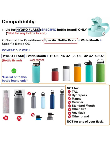 Tapa Chug DBIW para Hydro Flask 32 40 oz Boca Ancha