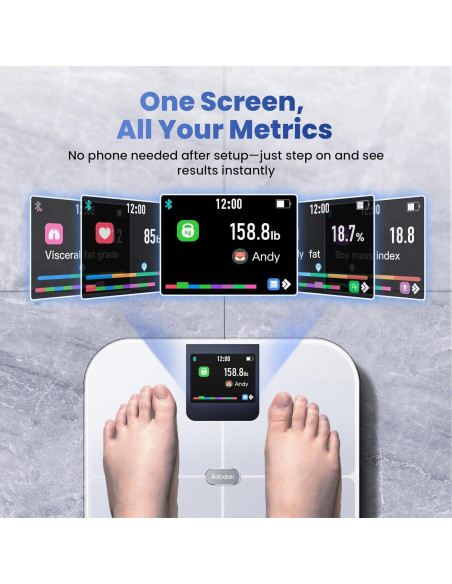 Báscula Inteligente Digital Rabater 28 Métricas 181.4 kg Blanco