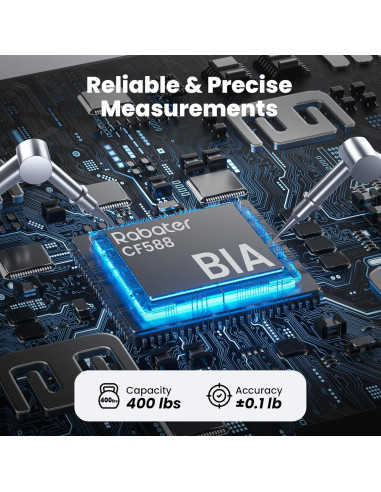Báscula Inteligente Digital Rabater 28 Métricas 181.4 kg Blanco
