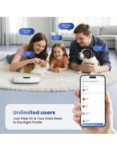 Báscula Inteligente Digital Rabater 28 Métricas 181.4 kg Blanco