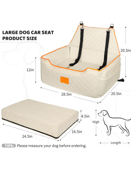 Asiento Elevador para Perros XIEEAOZEE Beige 72.4x52.1cm