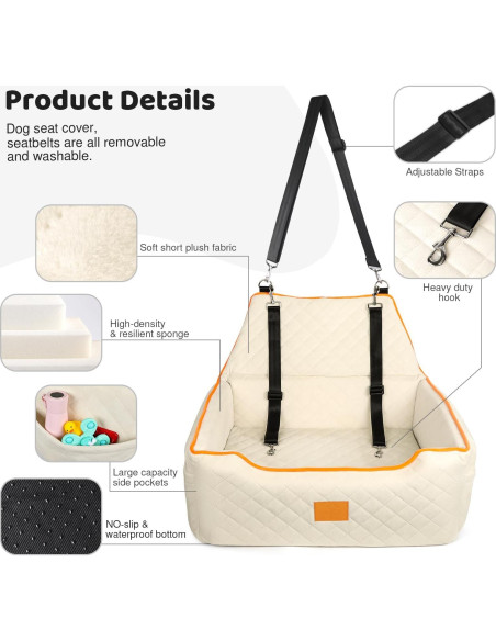 Asiento Elevador para Perros XIEEAOZEE Beige 72.4x52.1cm