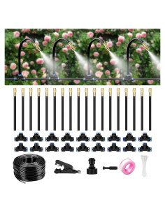 Kit de riego por goteo HEKIWAY 18 m con 18 boquillas ajustables