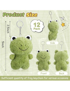 12 Llaveros de Rana de Peluche Gemscream 12 cm Verde 2