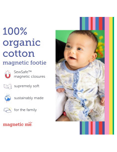 Pijama de Pie Magnético Bebé 100% Algodón Orgánico Prematuro 2