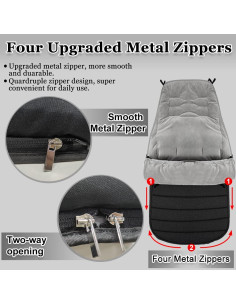 Saco para Cochecito XIFAMNIY Impermeable Terciopelo Negro 0-12M 2