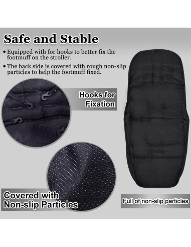 Saco para Cochecito XIFAMNIY Impermeable Terciopelo Negro 0-12M