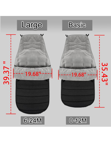 Saco para Cochecito XIFAMNIY Impermeable Terciopelo Negro 0-12M