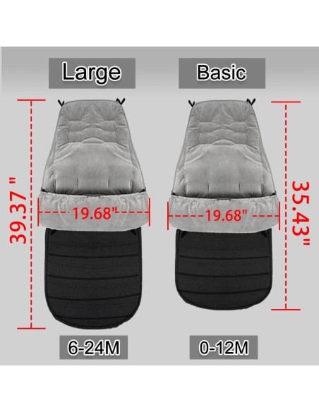 Saco para Cochecito XIFAMNIY Impermeable Terciopelo Negro 0-12M