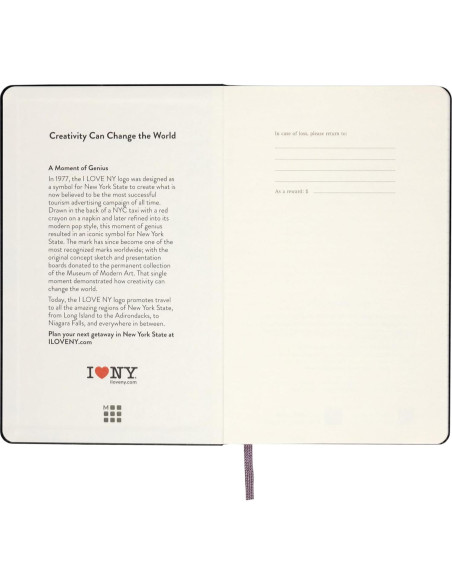 Cuaderno Moleskine I Love NY Grande Rayado Negro 240 Páginas