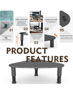 Soporte para Monitor Hemudu de Vidrio Templado Negro HD01B-003 2