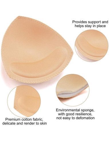 Inserts Almohadillas Sujetador Nimiah 3 Pares Beige AB, CD, DE